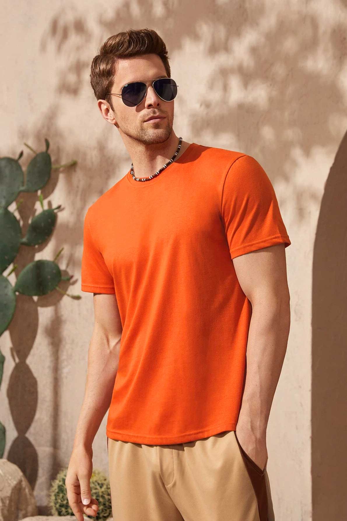 AF Men's Solid Design Crew Neck Tee Shirt Men's Tee Shirt SNR 