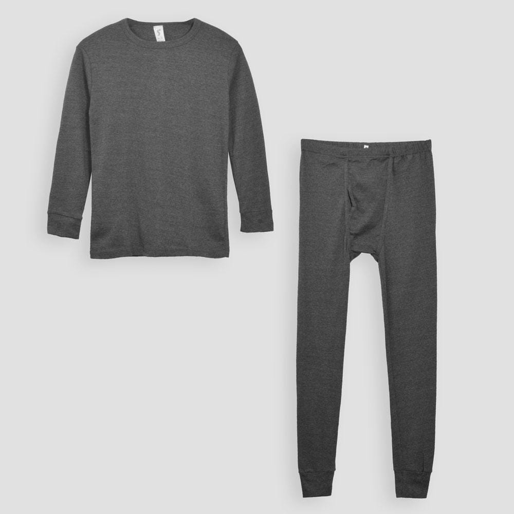 Mens Winter TOP Thermal Inner Wear  Thermal Set: Round Neck Top + Trouser  (Dark Grey