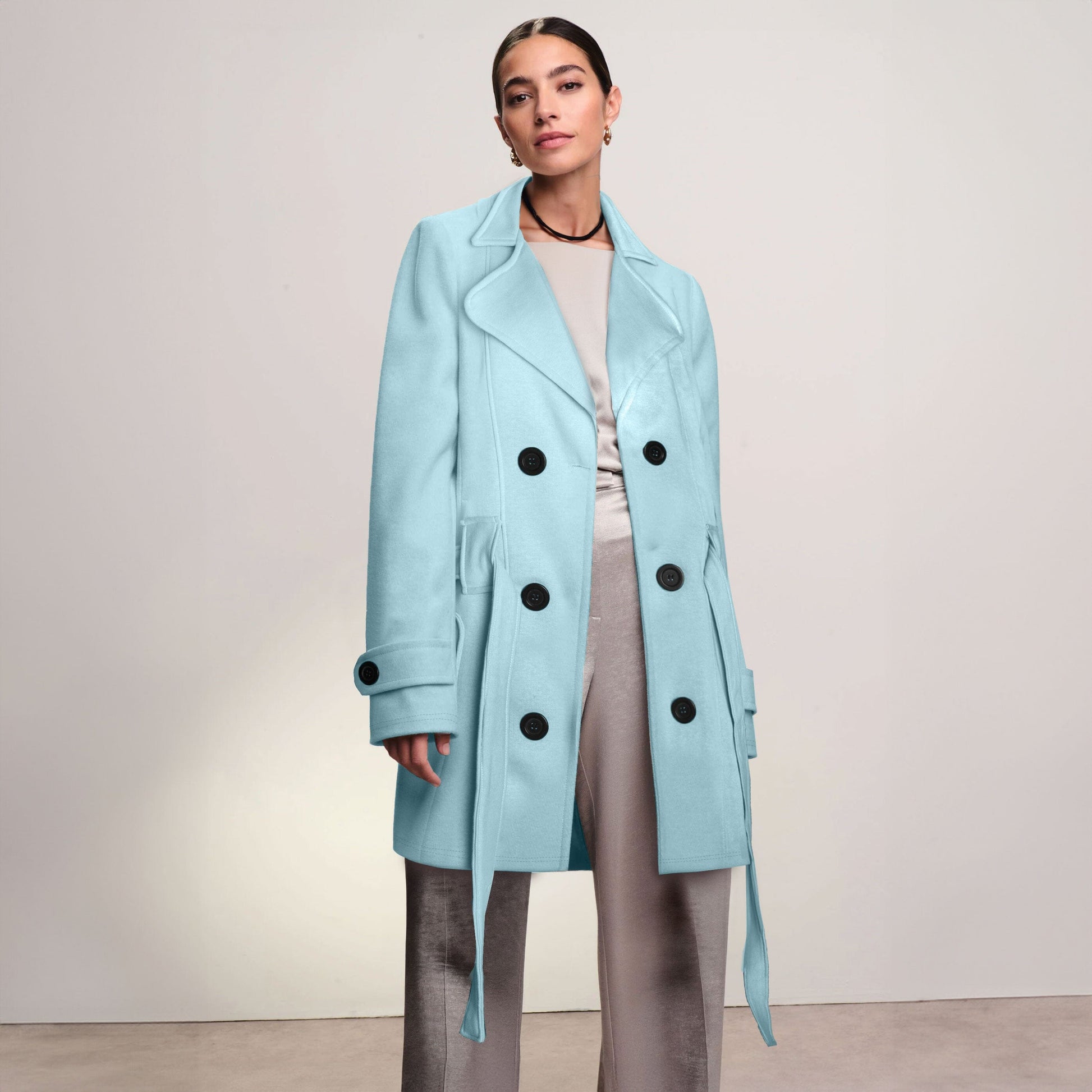 Rising Women's Fleece Trench Coat Women's Jacket Rooshani Enterprises Light Mint S 