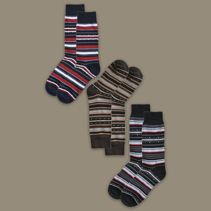 Men's Dots Design Crew Socks - Pack Of 3 Pairs Socks RKI D1 EUR 38-42 