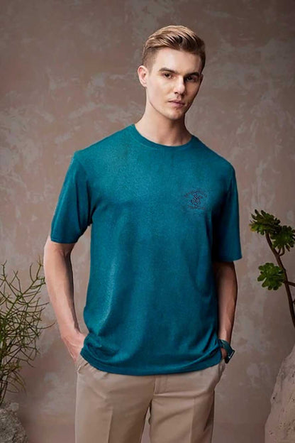 Beverly Hills Men's Polo Club Embroidered Crew Neck Tee Shirt