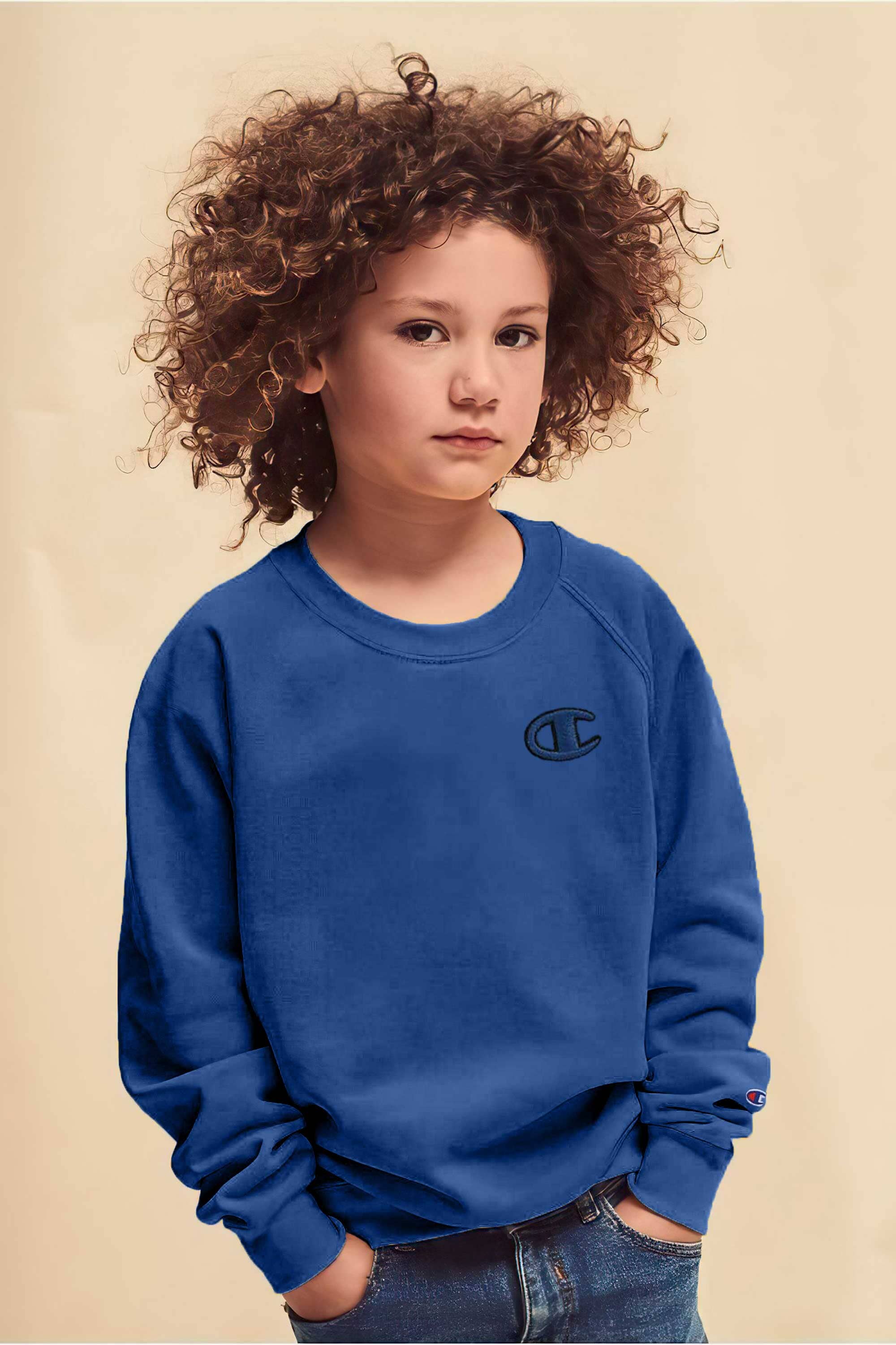 Champion Boy s Logo Printed Raglan Sleeve Fleece Sweatshirt