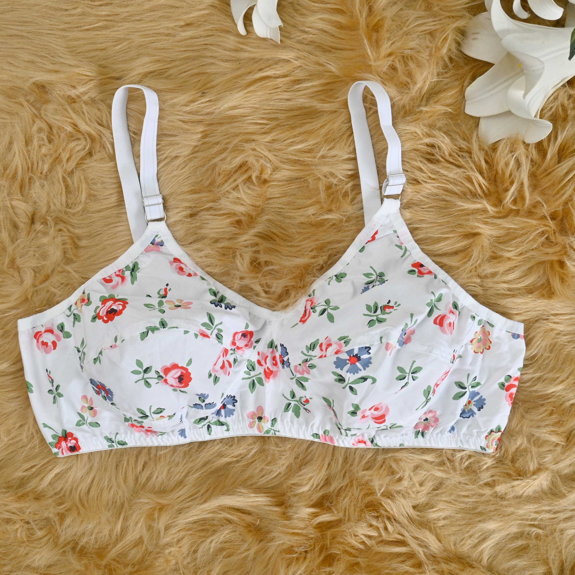 Women's Rose Printed Basic Cotton Bra Women's Lingerie CPKM 