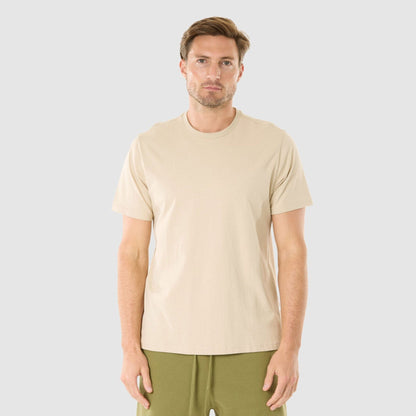 GW Men's Plain Crew Neck Minor Fault Tee Shirt Men's Tee Shirt Minhas Garments Beige XS 