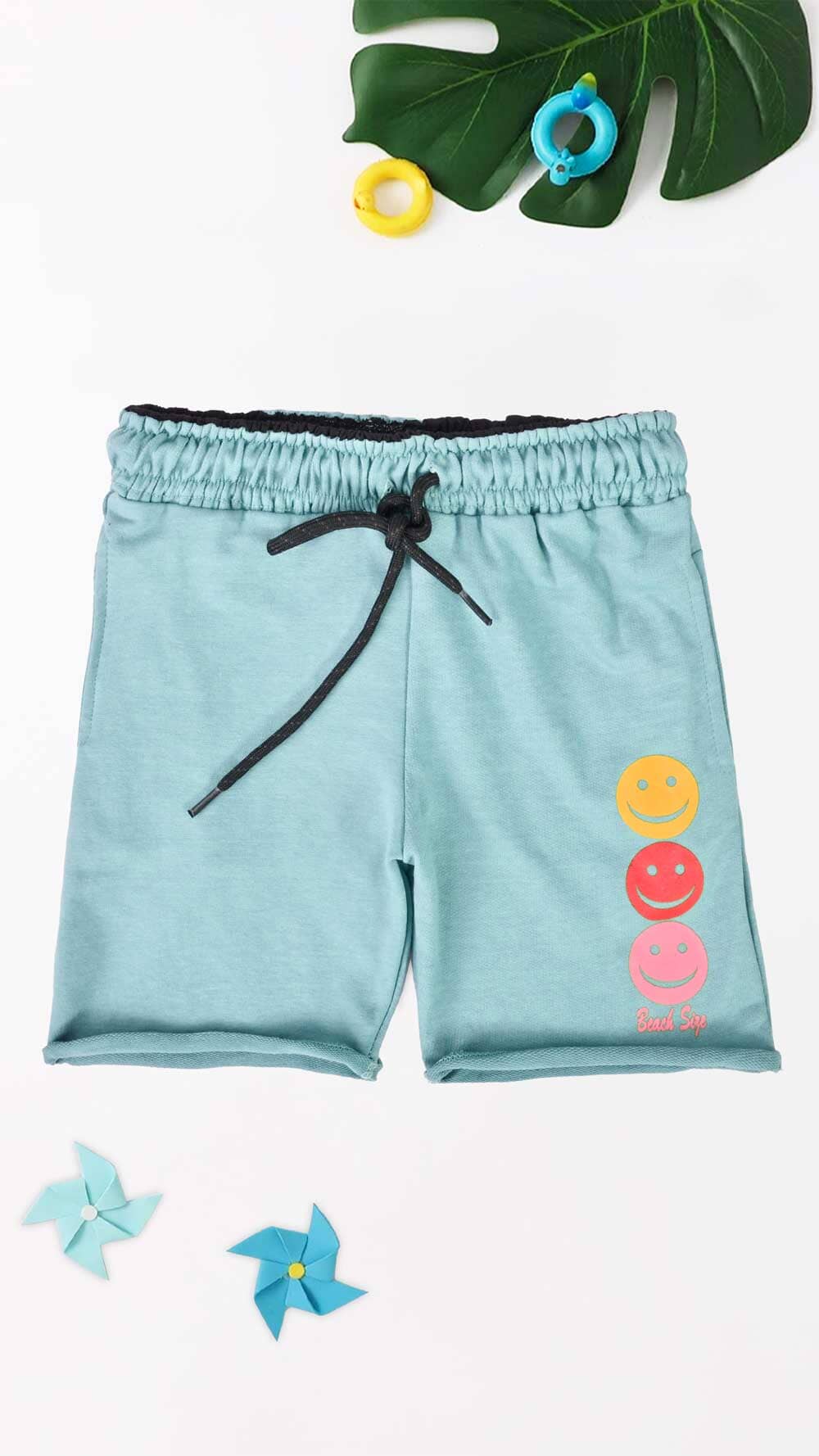 Minoti Kid's Smile Emoji Printed Terry Shorts Kid's Shorts SZK 