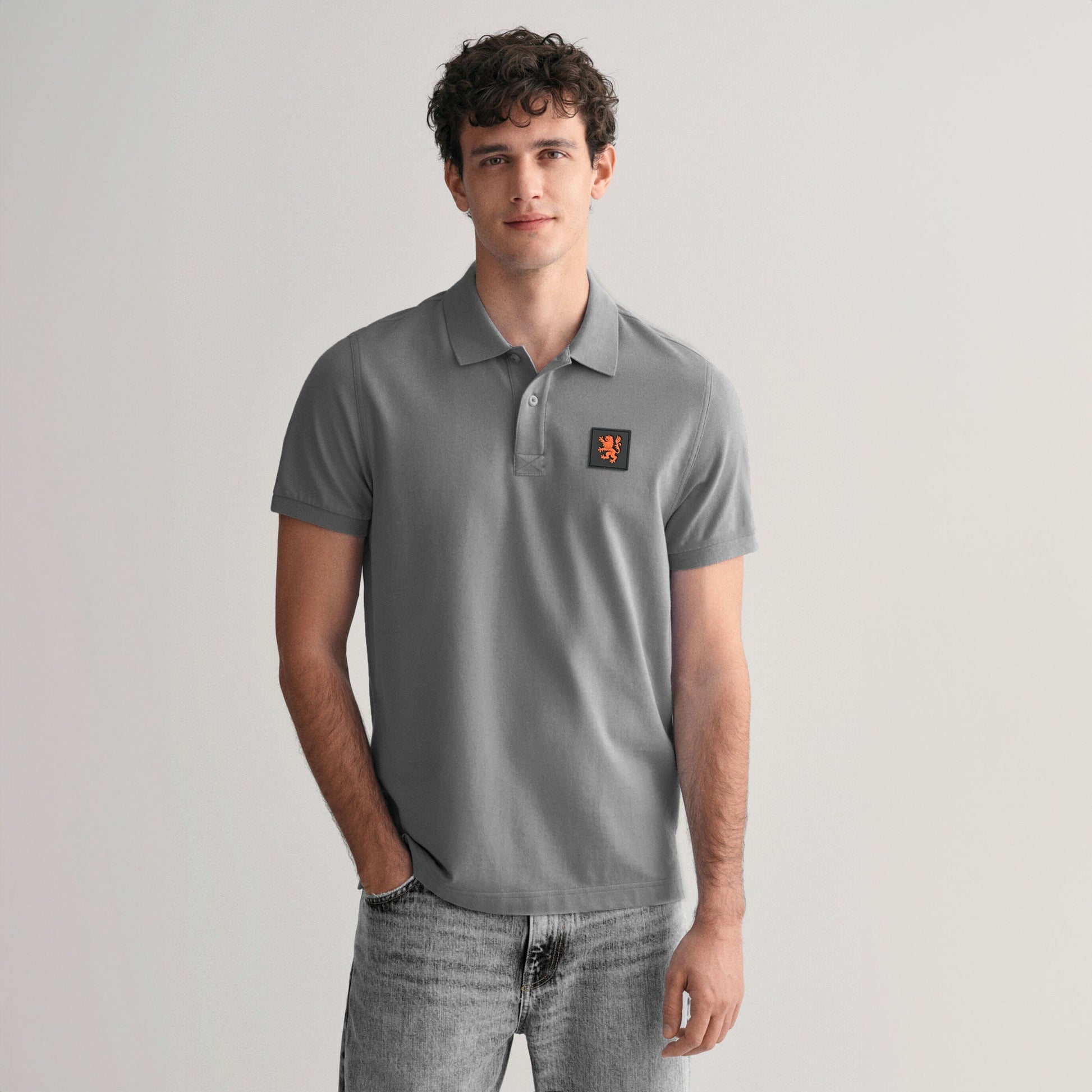 Polo Republica Men's LEO Rubber Badge Polo Shirt Men's Polo Shirt Polo Republica Graphite S 