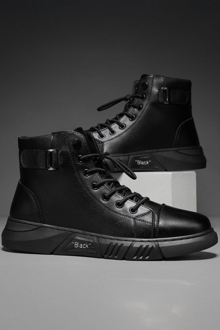 Men's High Top Lace-Up Sneakers Men's Shoes Shaoxing Shangqu im&ex Co.,ltd Black EUR 40 