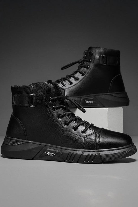 Men's High Top Lace-Up Sneakers Men's Shoes Shaoxing Shangqu im&ex Co.,ltd Black EUR 40 