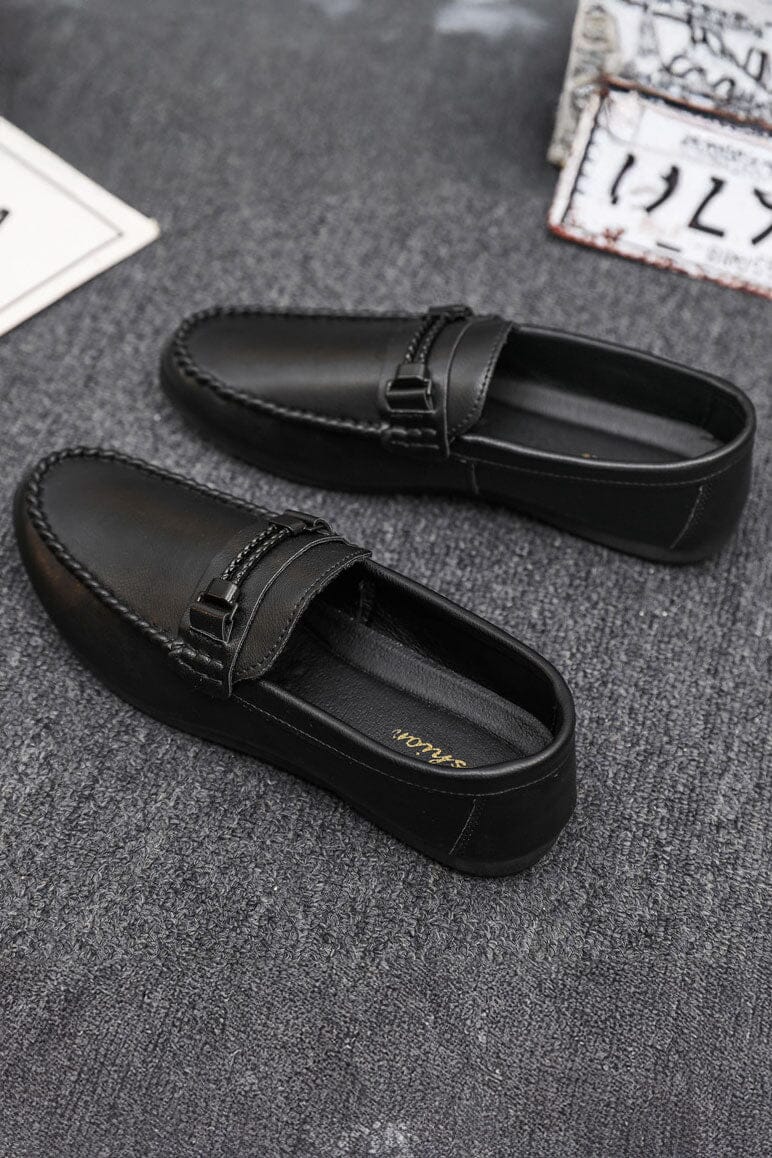 Men's Metallic Buckle Textured Loafers Men's Shoes Shaoxing Shangqu im&ex Co.,ltd 