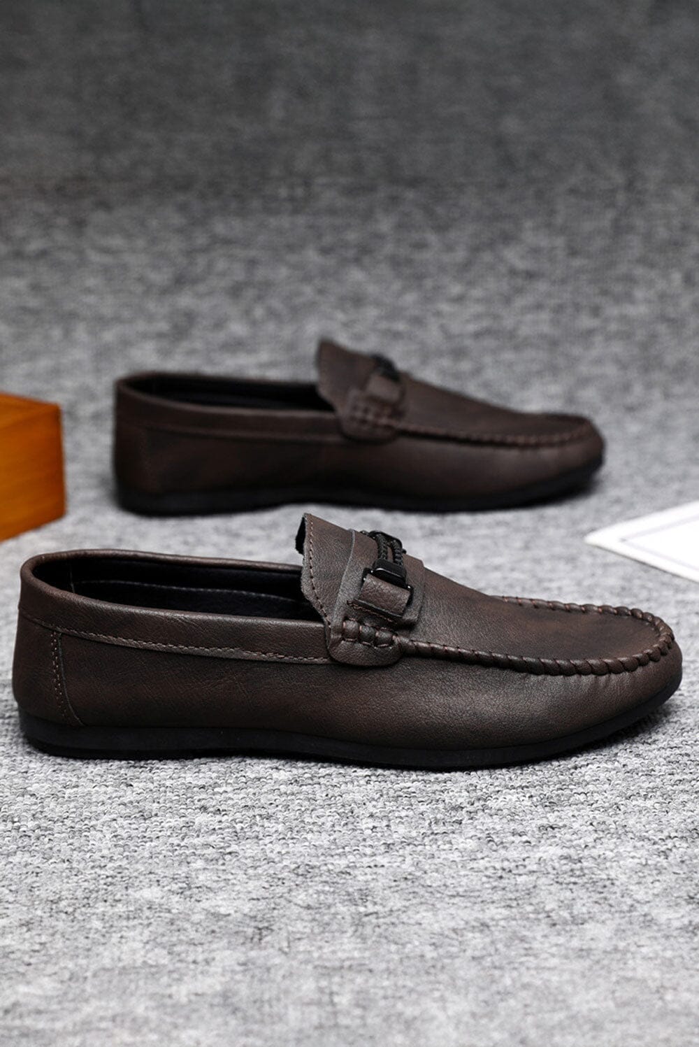 Men's Metallic Buckle Textured Loafers Men's Shoes Shaoxing Shangqu im&ex Co.,ltd 