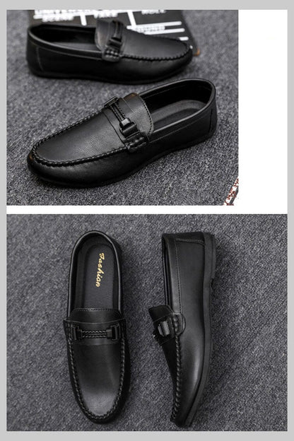 Men's Metallic Buckle Textured Loafers Men's Shoes Shaoxing Shangqu im&ex Co.,ltd 