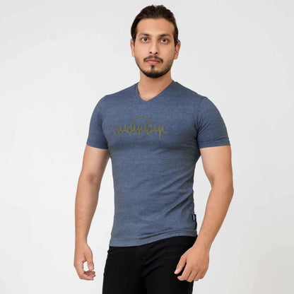 Men's Madam Adam Embellished Logo V Neck Tee Shirt Men's Tee Shirt MADAMADAM Jeans Marl S 