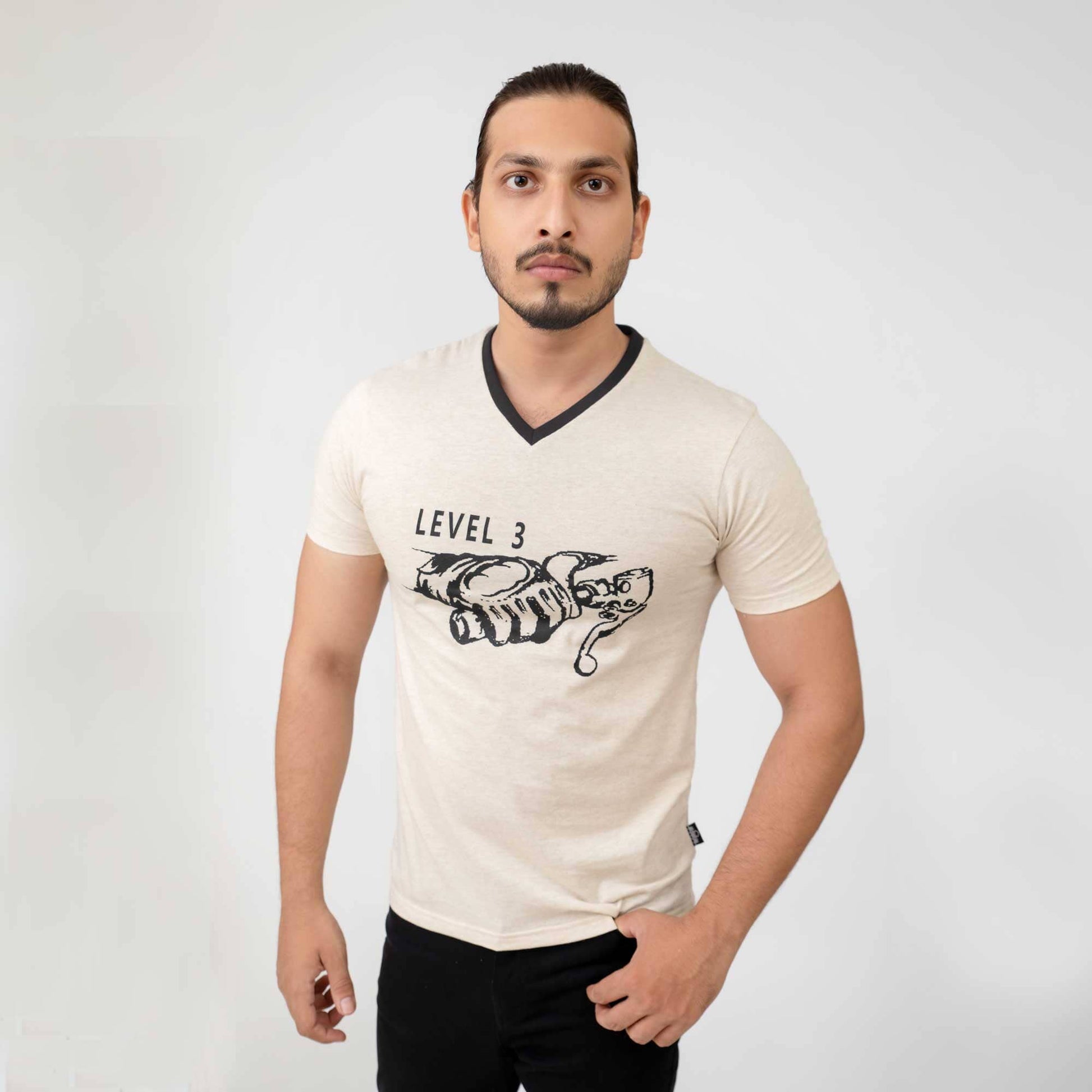 Madamadam Men's Race Levels Printed V-Neck Tee Shirt Men's Tee Shirt MADAMADAM Level 3 S 