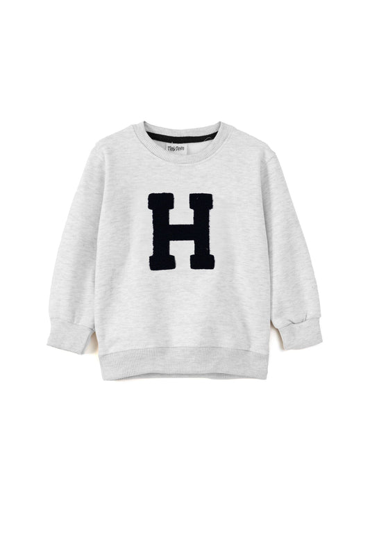 HM Kid's H Applique Terry Sweat Shirt Kid's Sweat Shirt Salman Rahim Heather Grey 4-6 Months 