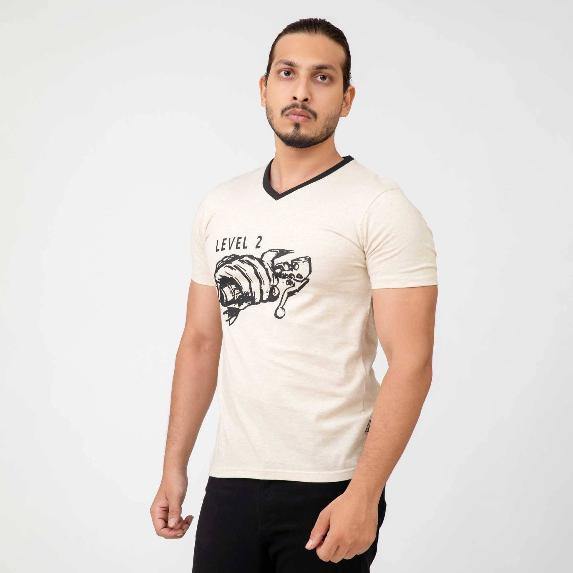 Madamadam Men's Race Levels Printed V-Neck Tee Shirt Men's Tee Shirt MADAMADAM Level 2 S 