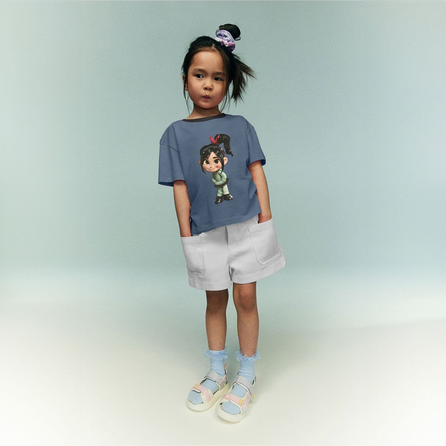 Polo Republica Girl's Superhero Vanellope Printed Tee Shirt Girl's Tee Shirt Polo Republica Steel Blue 3-4 Years 