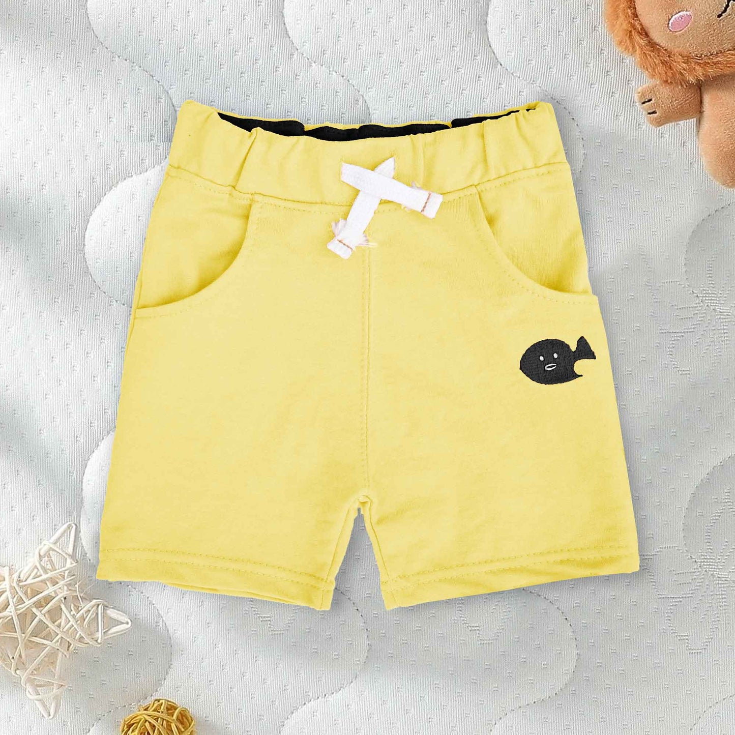 Little Junior Kid's Fish Embroidered Terry Shorts