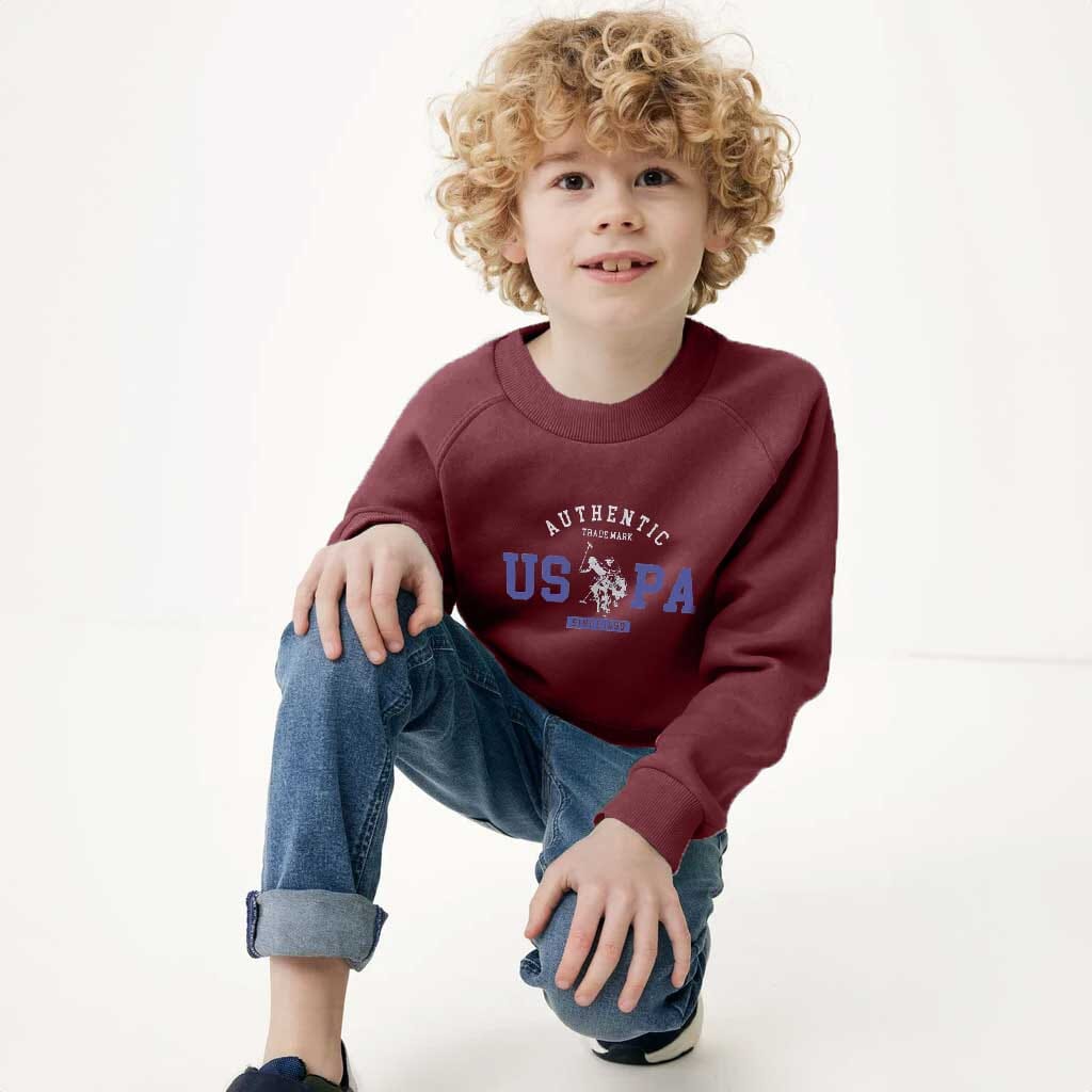 USPA Kid's Authentic Printed Raglan Sleeve Fleece Sweat Shirt Kid's Sweat Shirt Fiza 