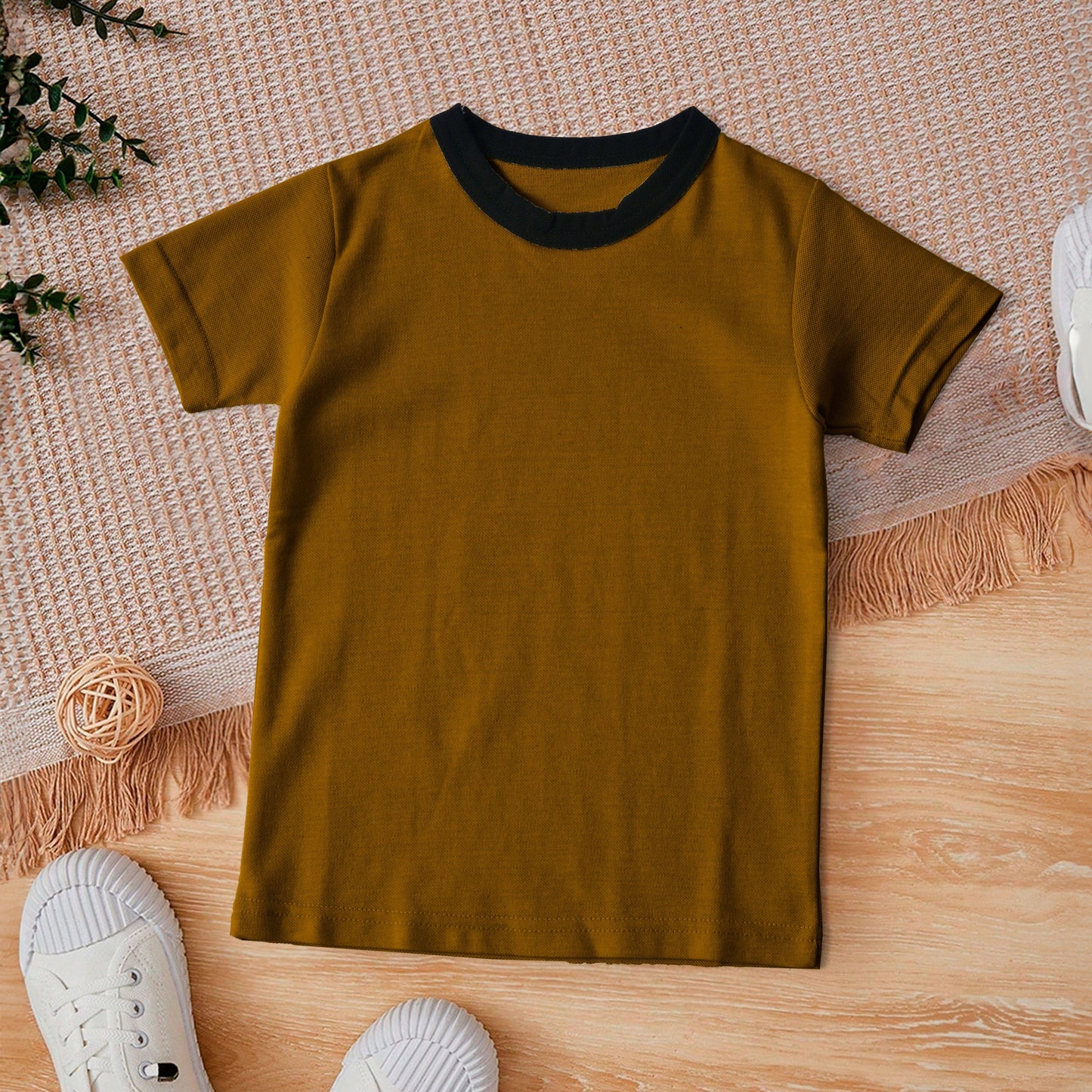 Kid's Crew Neck Minor Fault Tee Shirt Kid's Tee Shirt IBT Mustard 9-12 Months 