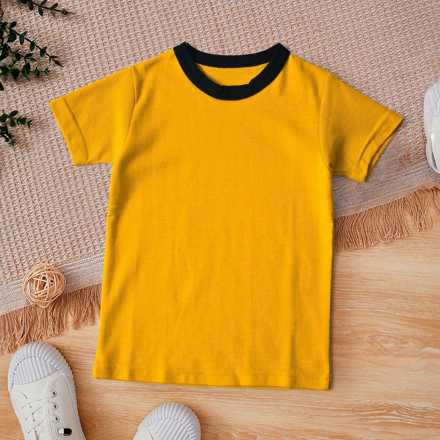 Kid's Crew Neck Minor Fault Tee Shirt Kid's Tee Shirt IBT Yellow 9-12 Months 