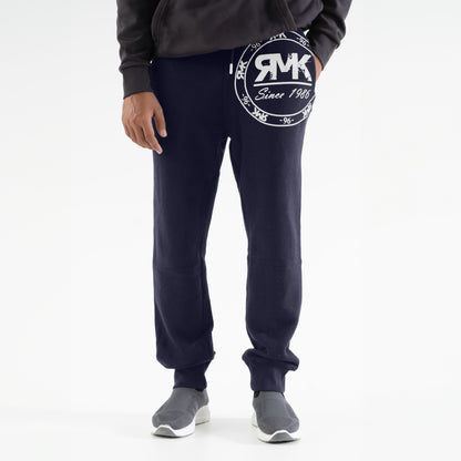 Men's RMK Printed Fleece Joggers Pants Men's Jogger Pants SZK Navy & White XS 