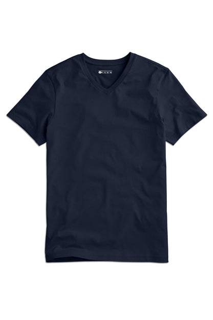 LE Men's V-Neck Tee: 100% BCI Combed Cotton Elegance Men's Tee Shirt Image 