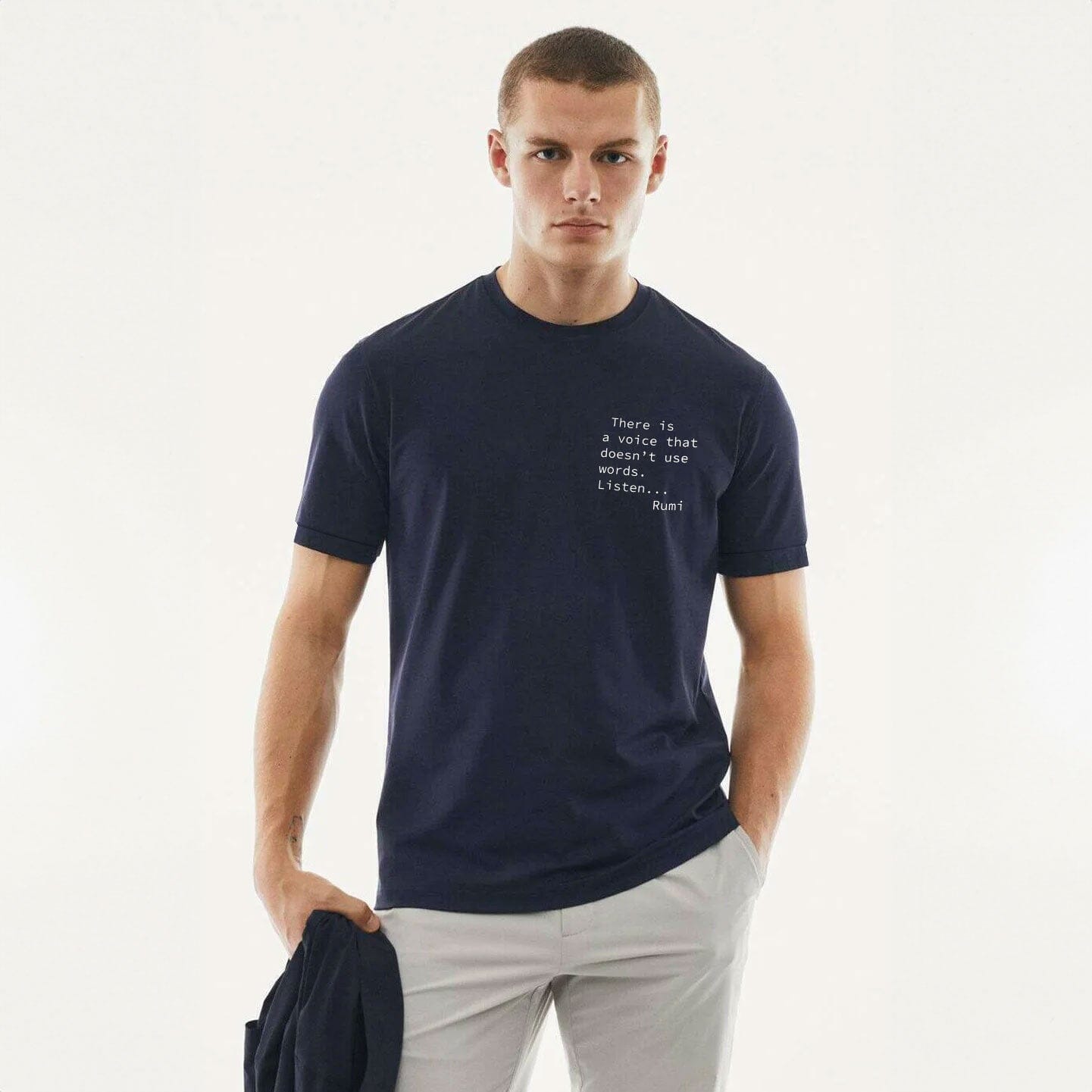 Polo Republica Men's Rumi Quote Printed Crew Neck Minor Fault Tee Shirt