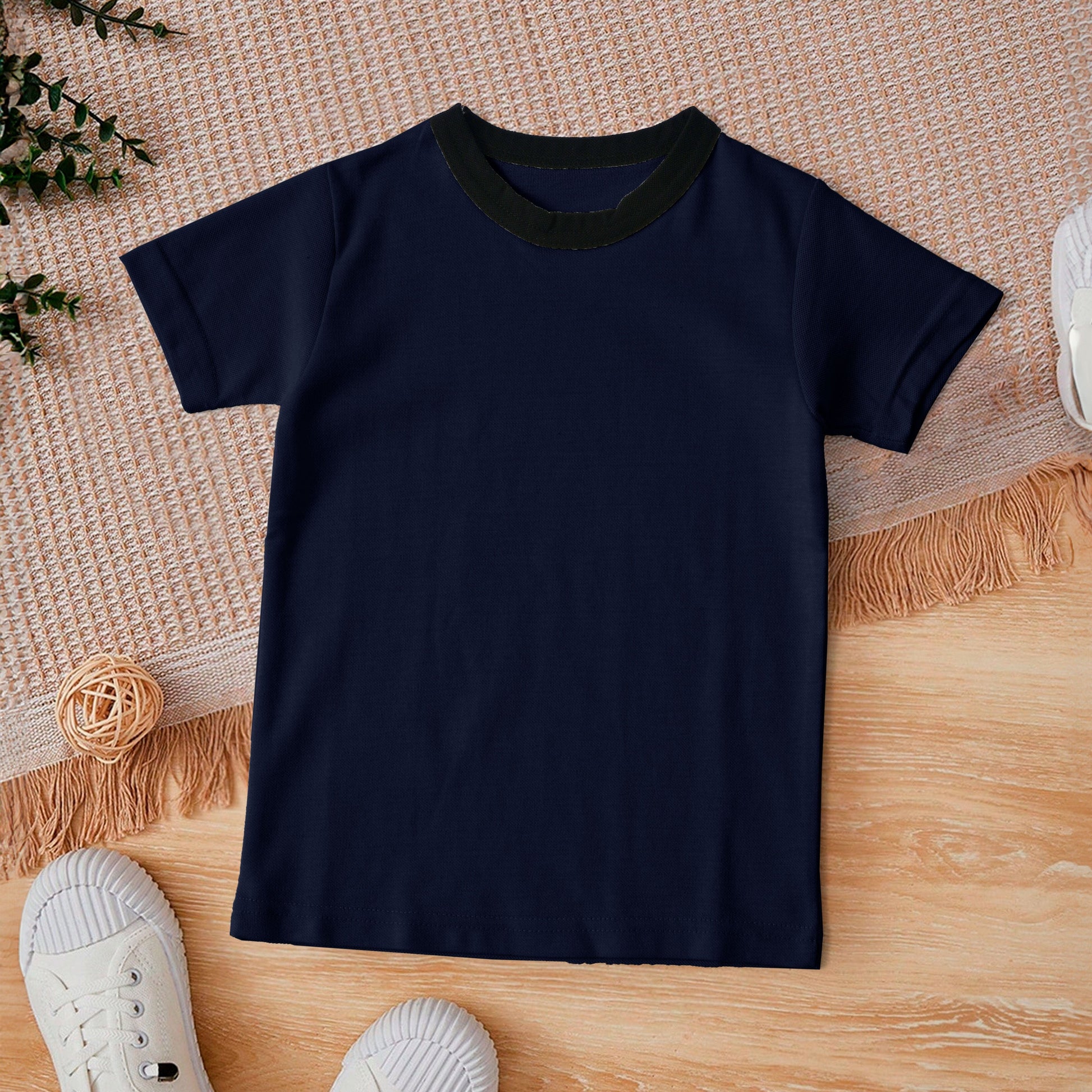 Kid's Crew Neck Minor Fault Tee Shirt Kid's Tee Shirt IBT Navy 9-12 Months 