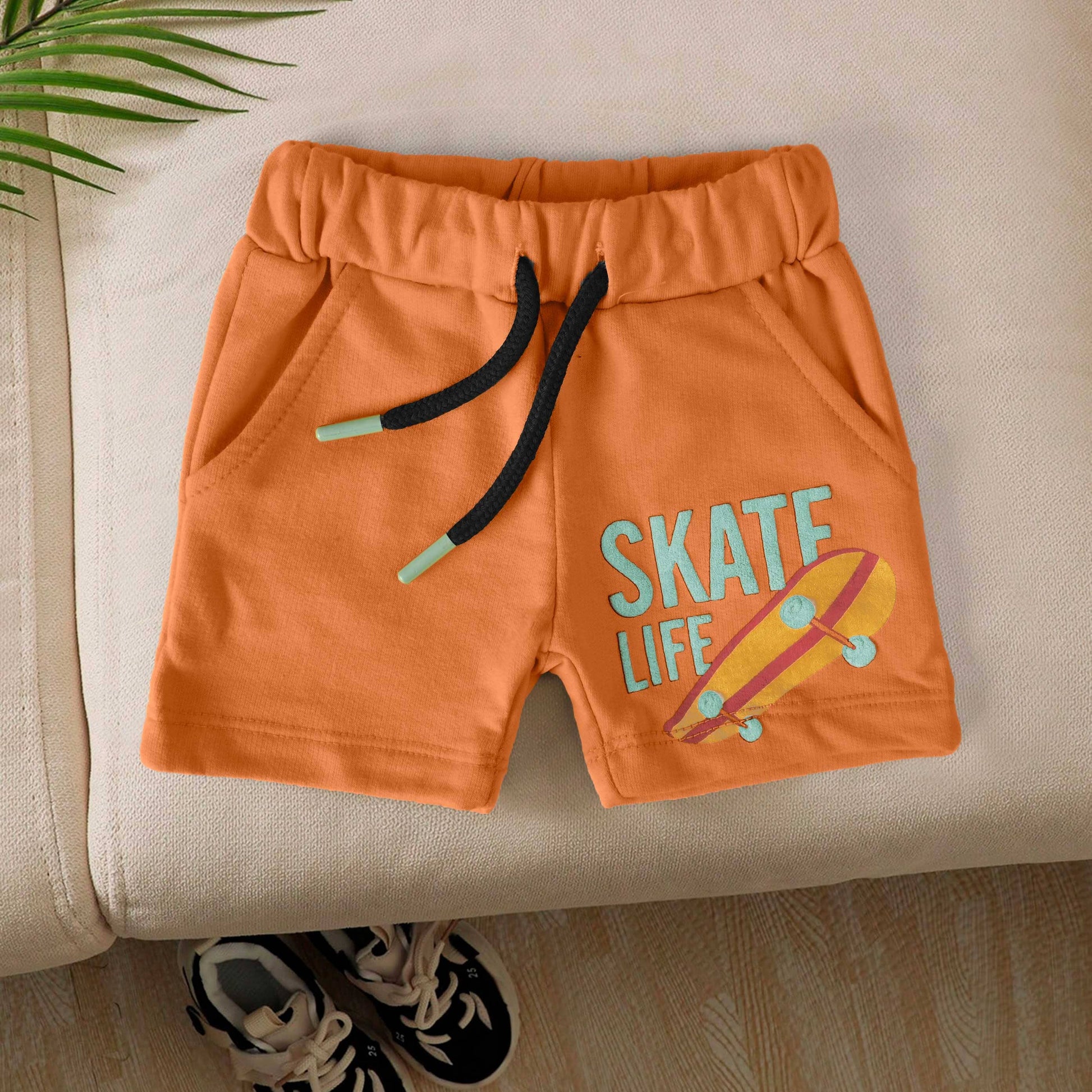 Tiny Teen Baby Kid's Skate Life Printed Shorts Kid's Shorts SNR Orange 6-9 Months 