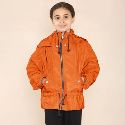 RSG Girl's Rain Jacket Girl's Jacket First Choice Orange 5-6 Years 