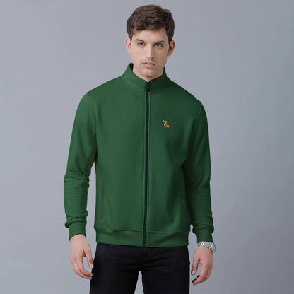 Polo Republica Men's Moose Embroidered Fleece Zipper Jacket Men's Jacket Polo Republica Bottle Green S 