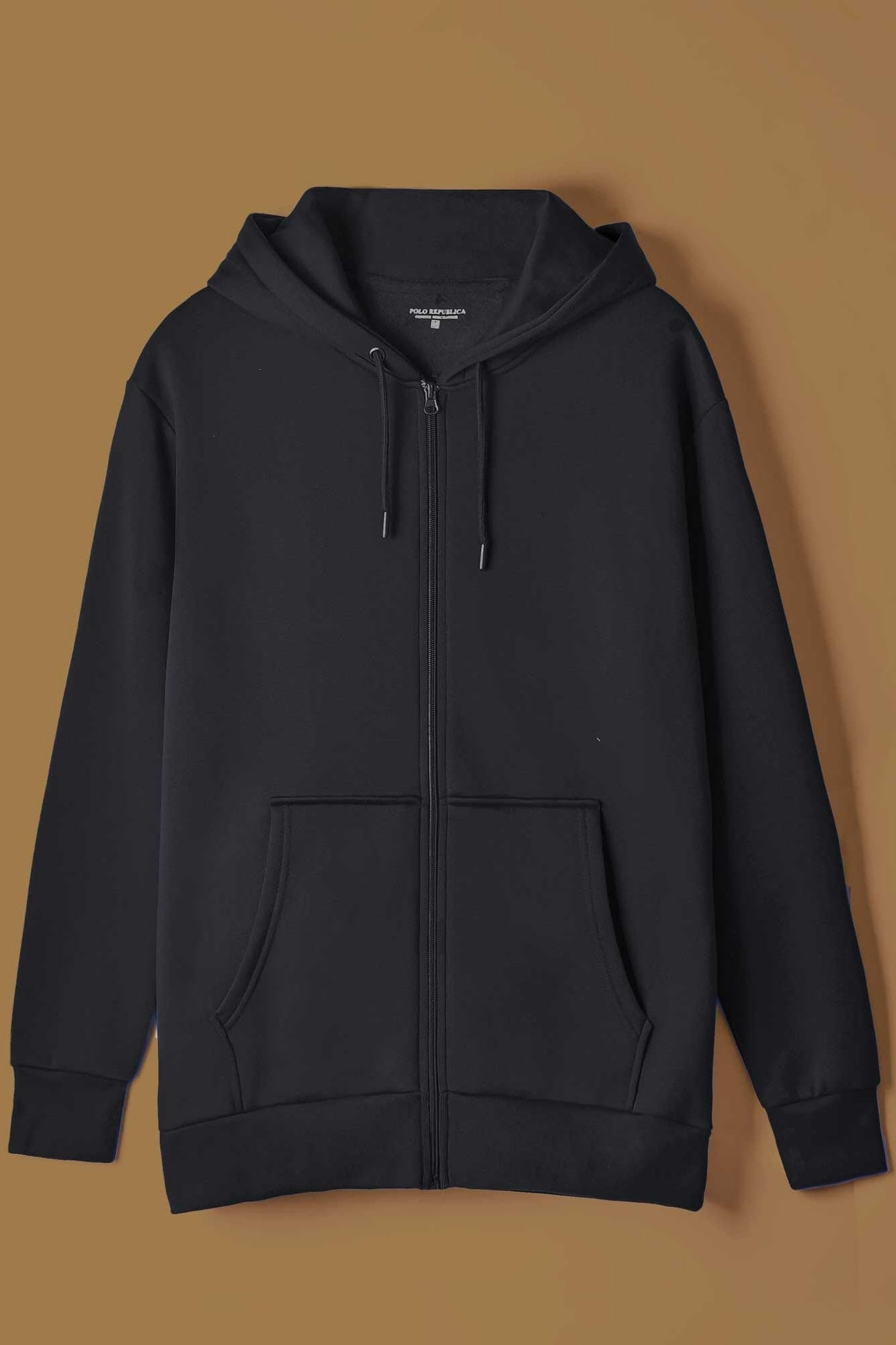 Black polo zip up hoodie online mens