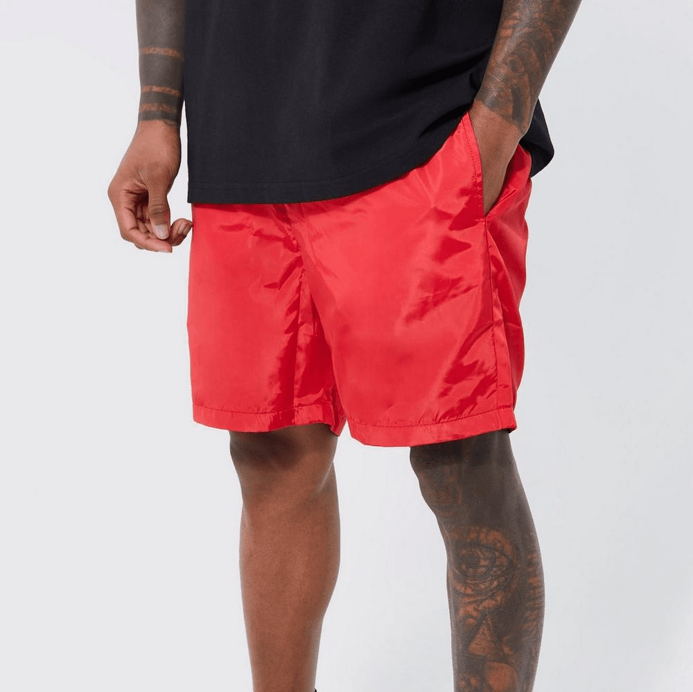 BM Men's Inner Mesh Polyester Shorts Men's Shorts Umer A Latif Red S 