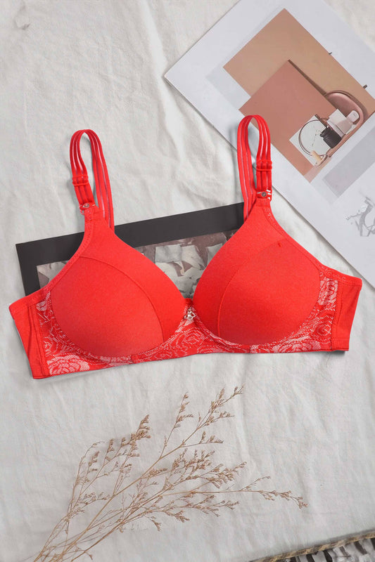 Women's Floral Lace Design Removable Foam Padded Bra