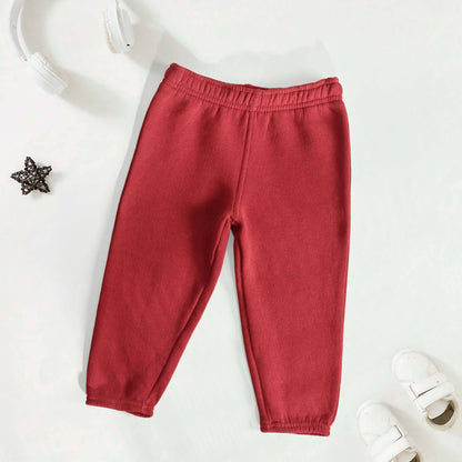 Team Kid's Plain Fleece Sweat Pants Kid's Trousers SNR Maroon 12 Months 