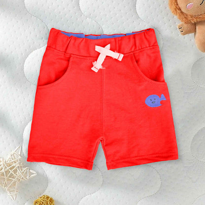 Little Junior Kid's Fish Embroidered Terry Shorts