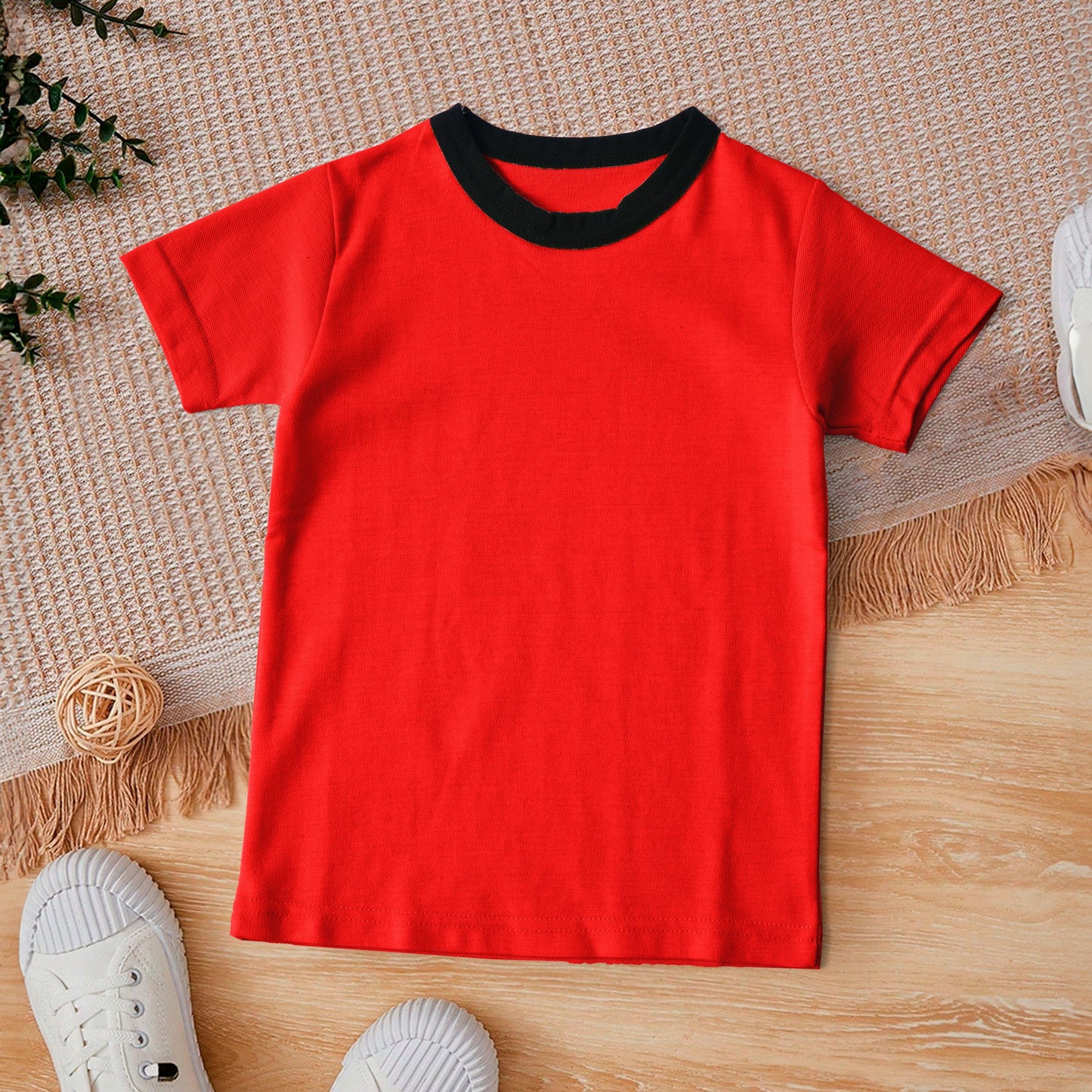 Kid's Crew Neck Minor Fault Tee Shirt Kid's Tee Shirt IBT Red 9-12 Months 