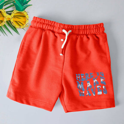 Tiny Teen Baby Kid's Here To Make Waves Printed Minor Fault Shorts Kid's Shorts SNR Red 6-9 Months 