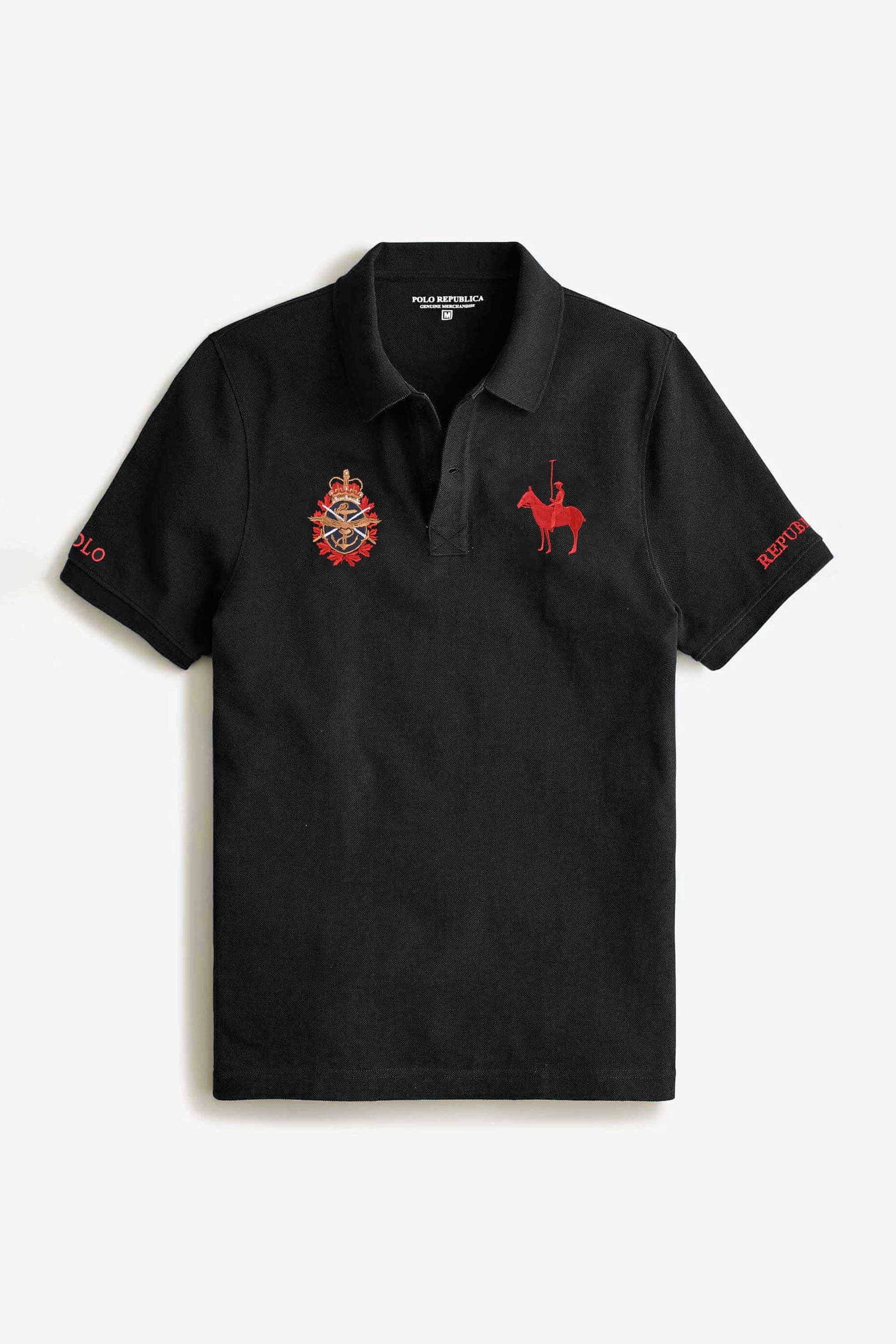 Polo Republica Men's Polo Rider & Crest Embroidered Short Sleeve Polo Shirt Men's Polo Shirt Polo Republica 