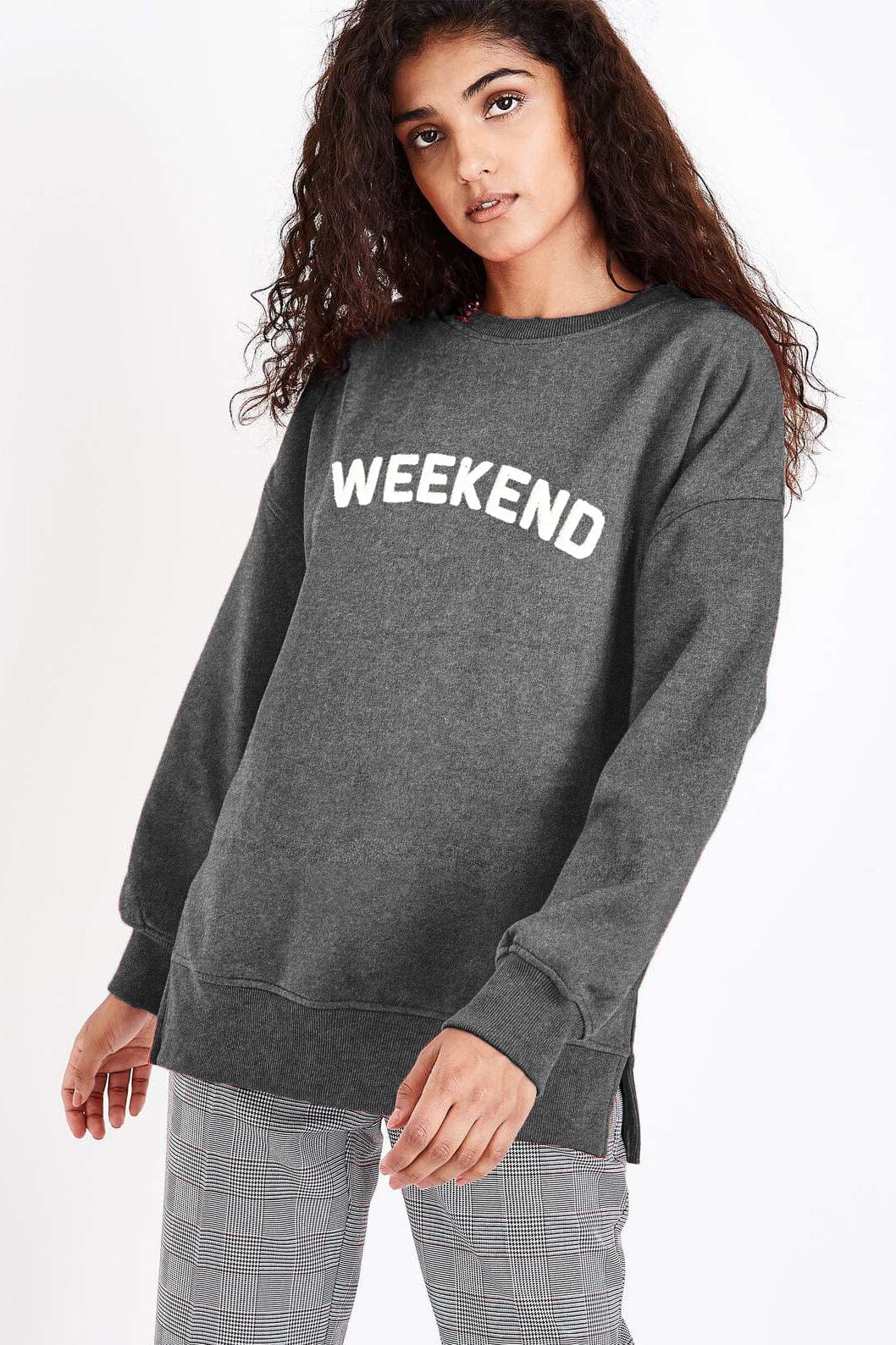 Royce Brand Women's Weekend Applique Embroidered Sweatshirt Women's Sweat Shirt Minhas Garments 