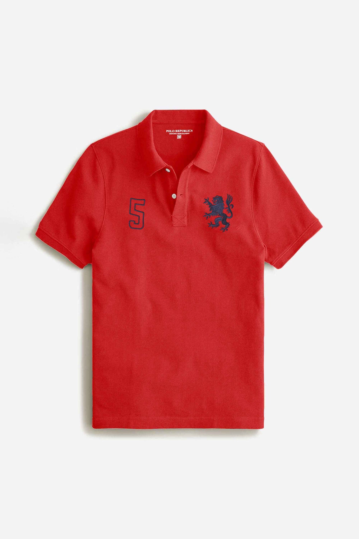 Polo Republica Men's PR Lion Logo & 5 Embroidered Polo Shirt Men's Polo Shirt Polo Republica 