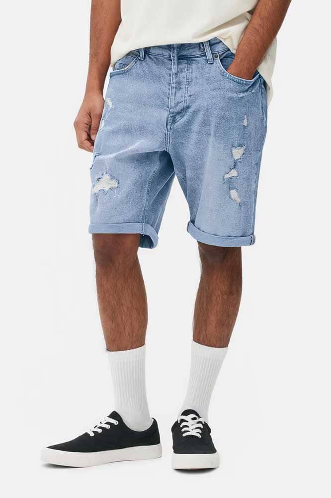 Denim Collection Men's Ripped Denim Shorts Men's Shorts HAS Apparel 