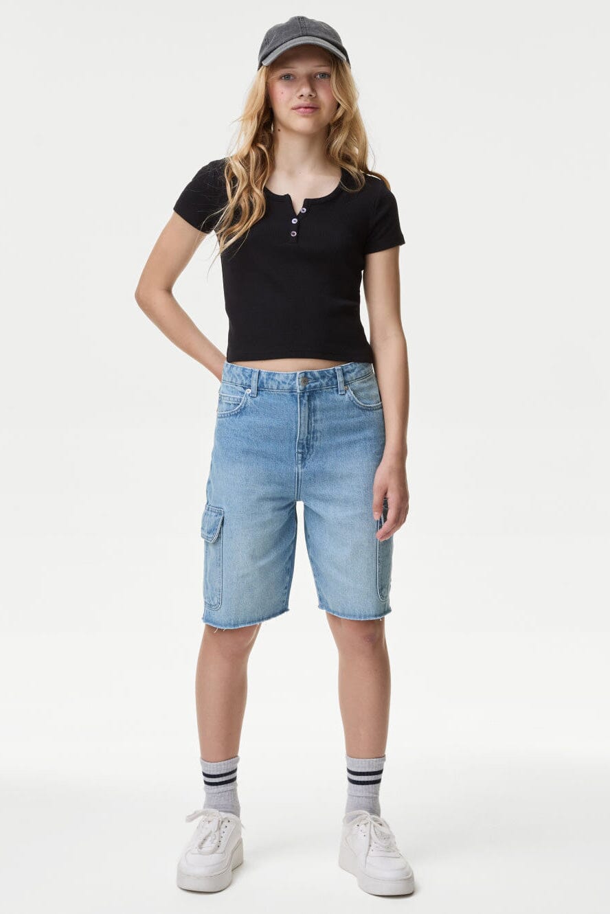 Cut Label Girl's Hanover Denim Shorts Girl's Shorts HAS Apparel 