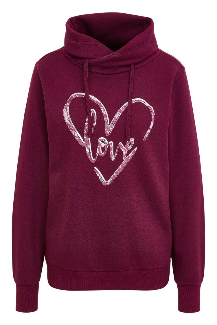 Janina Women's Shawl Collar Love Printed Sweatshirt Women's Sweat Shirt HAS Apparel 