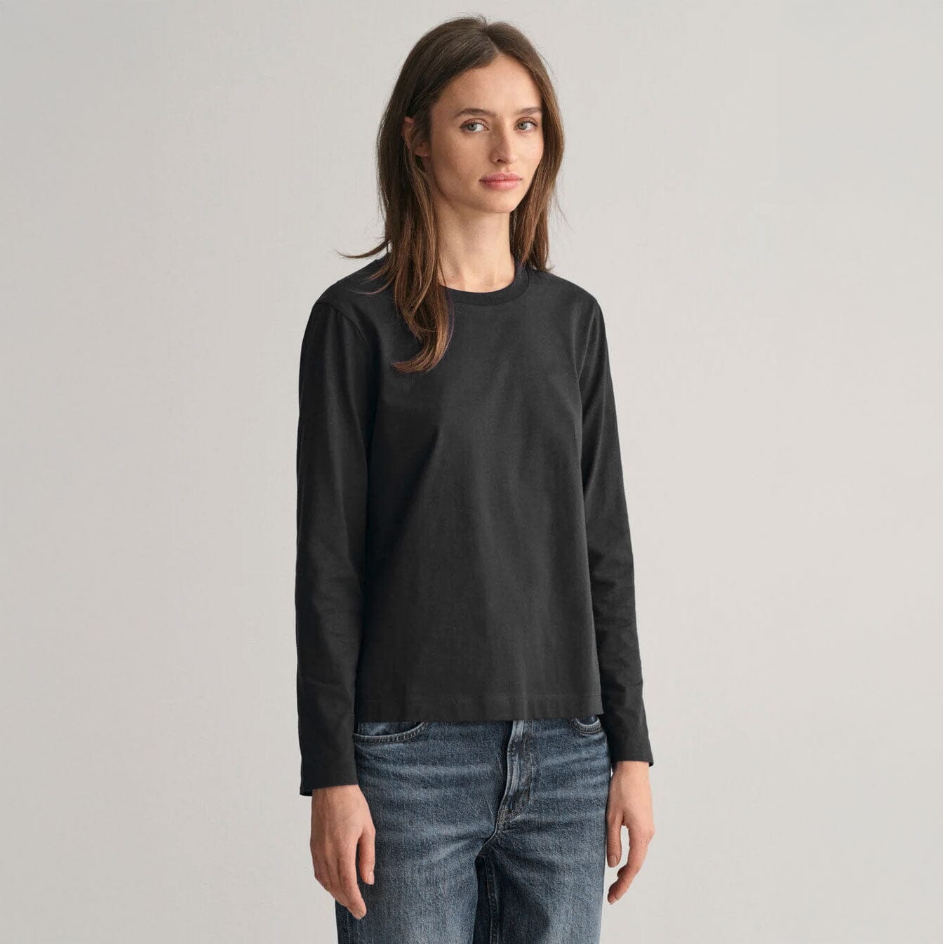 BYD Women's Long-Sleeve Tee: Elegance in 100% BCI Combed Cotton Women's Tee Shirt Image Garments (Pvt.) Ltd. Black XS 