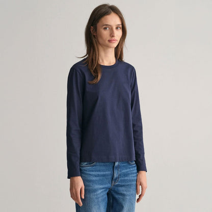 BYD Women's Long-Sleeve Tee: Elegance in 100% BCI Combed Cotton Women's Tee Shirt Image Garments (Pvt.) Ltd. Navy XS 