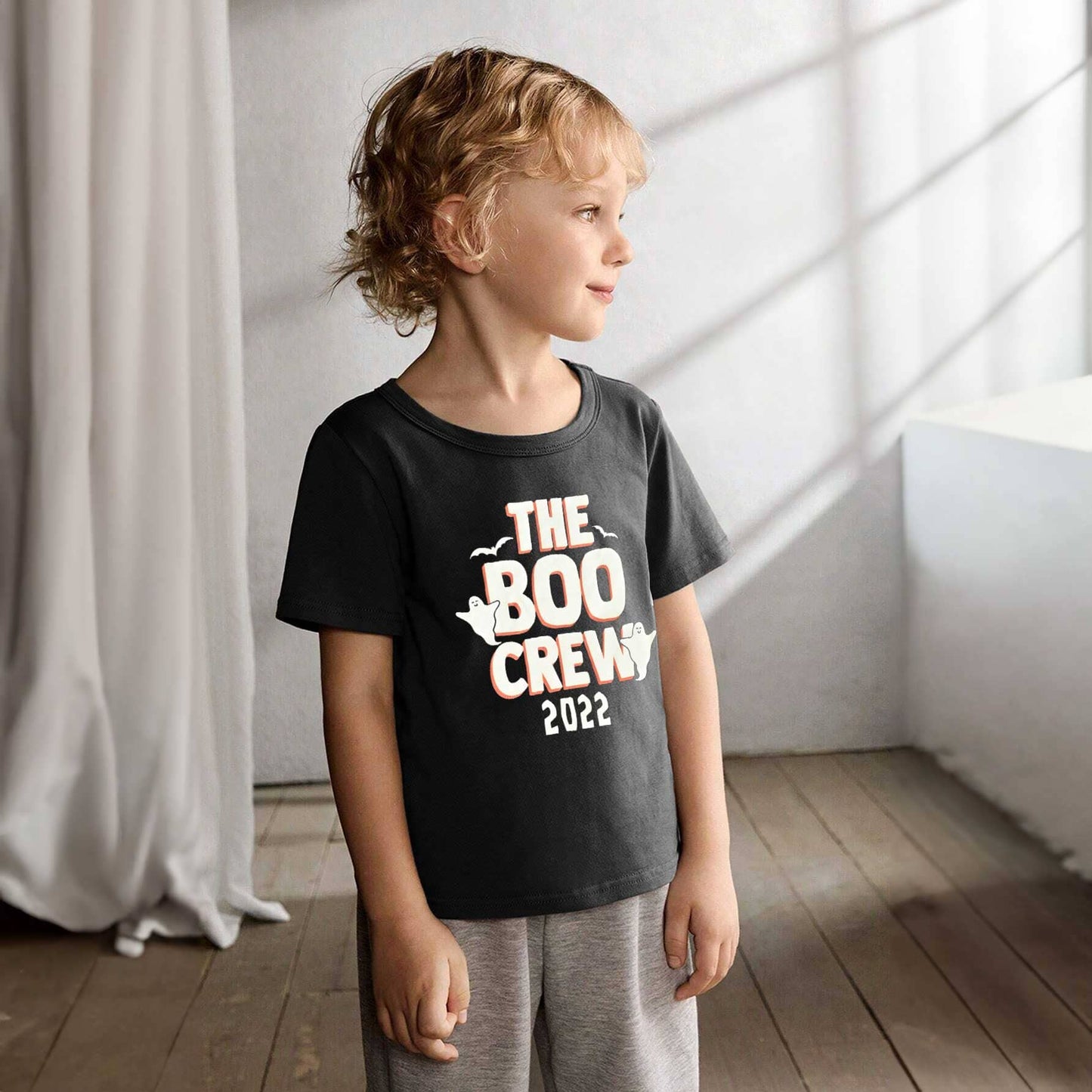 Le Printemps Kid's The Boo Crew Printed Tee Shirt Kid's Tee Shirt Athar Traders Black 6-9 Months 