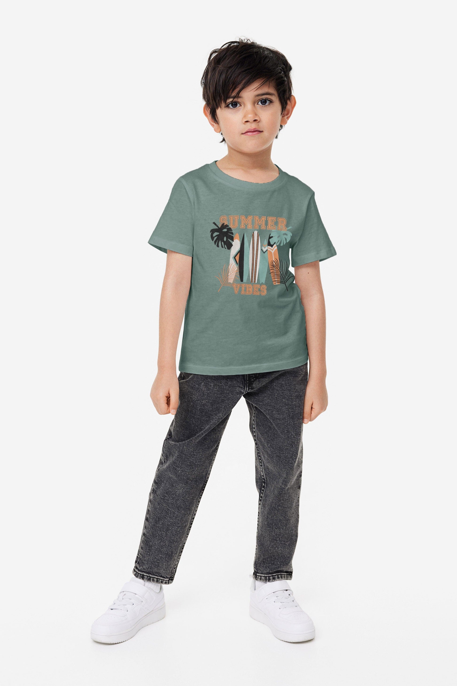 TA Boy's Summer Vibes Printed Tee Shirt Boy's Tee Shirt Minhas Garments 