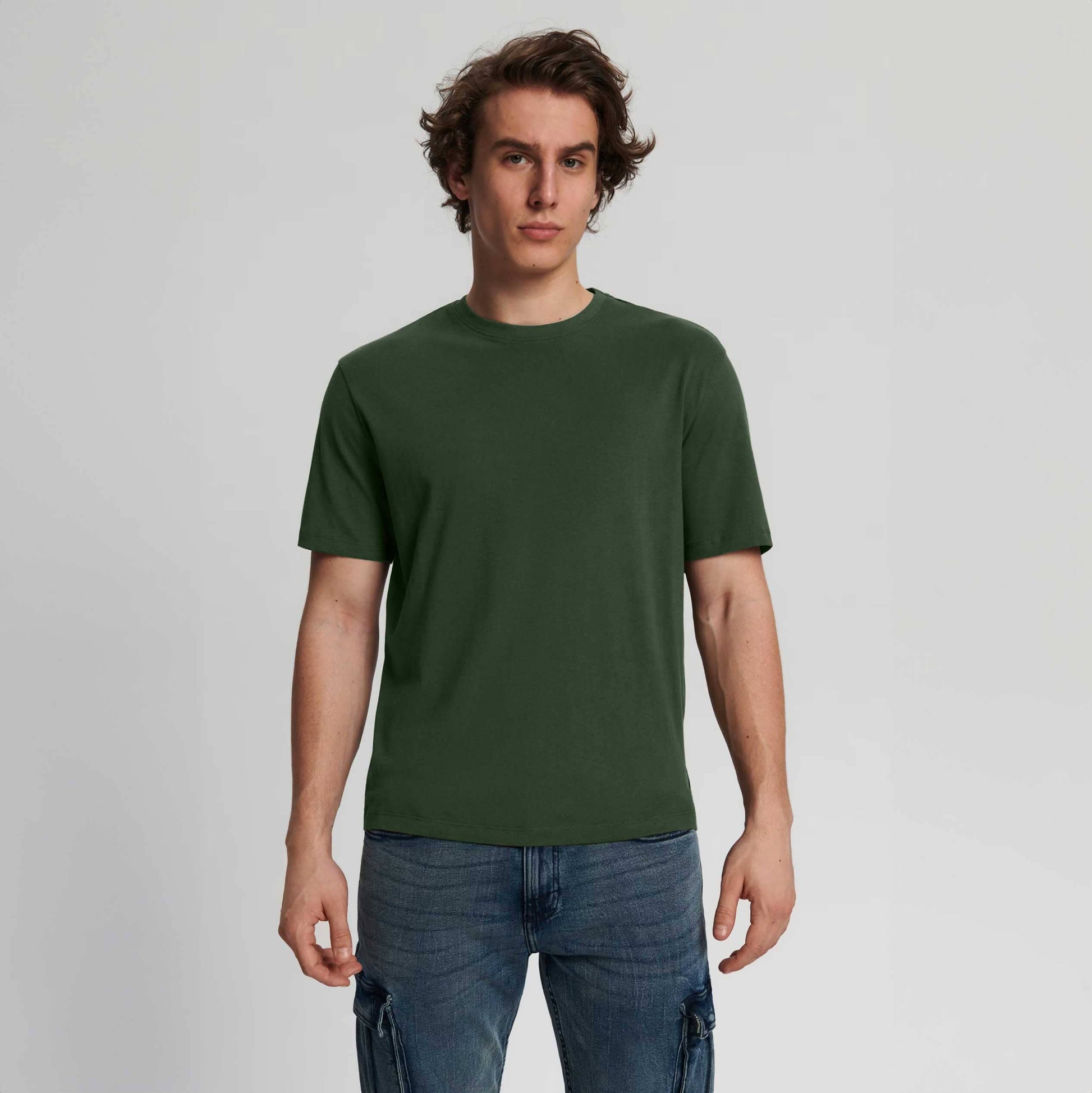 Polo Republica Men's Essentials Basic Crew Neck Tee Shirt Men's Tee Shirt Polo Republica Bottle Green S 