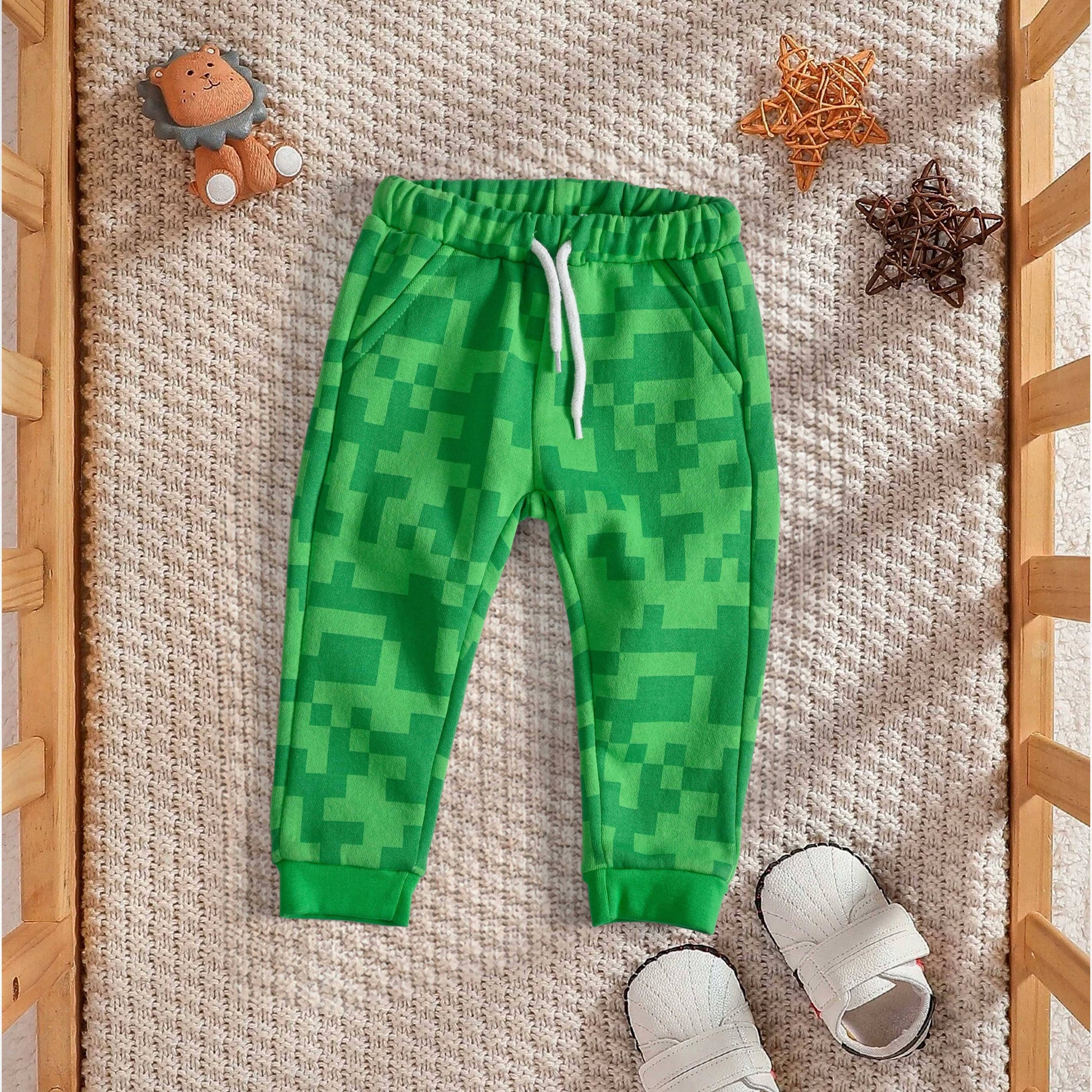 Lefties Kid's Cairo Design Fleece Jogger Pants Kid's Trousers SNR Green 9-12 Months 